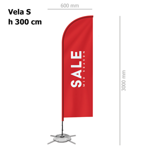 Bandiera personalizzata misura 60x300cm con struttura VELA S ZP20111 - Vela