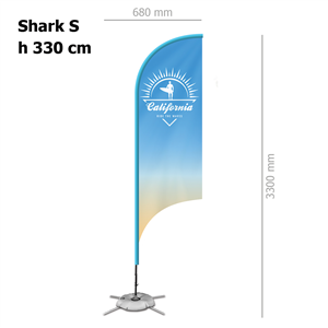 Bandiera SHARK S personalizzata con struttura | 68x330cm ZP20112 - Shark