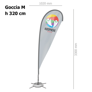 Bandiera GOCCIA M personalizzata con struttura | 102x320cm ZP20120 - Goccia
