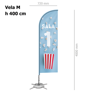Bandiera VELA M personalizzata con struttura | 72x400cm ZP20121 - Vela