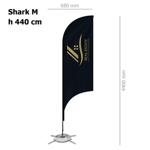 Bandiera SHARK M personalizzata con struttura | 68x440cm ZP20122 - Shark