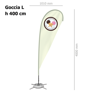 Bandiera GOCCIA L personalizzata con struttura | 101x400cm ZP20130 - Goccia
