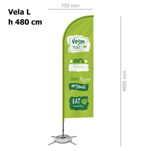 Bandiera VELA L personalizzata con struttura | 75x480cm ZP20131 - Vela