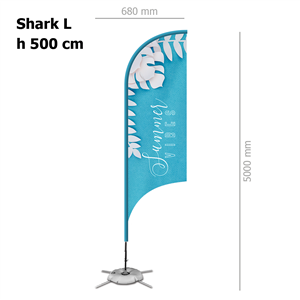Bandiera SHARK L personalizzata con struttura | 68x500cm ZP20132 - Shark