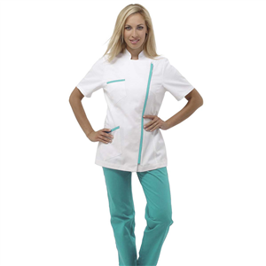 Casacca sanitaria SIGGI Dr.Blue LOYS Bianco - Verde 04CS0307-00-0014-BV