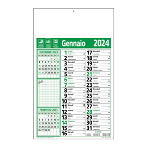 Calendario termosaldato con note C2390