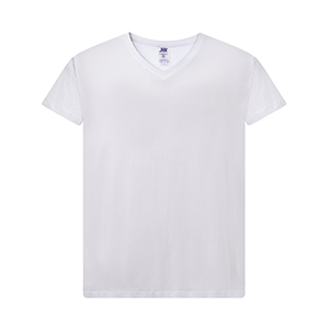 T-shirt personalizzabile da donna bianca collo a V in cotone 150gr JHK CURVES V-NECK CURVSPICO-B