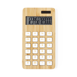 Calcolatrice solare 12 cifre in bamboo GRETA MKT1243