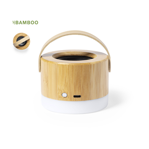 Cassa Bluetooth personalizzata in bamboo con luci Led DURBAL MKT1989