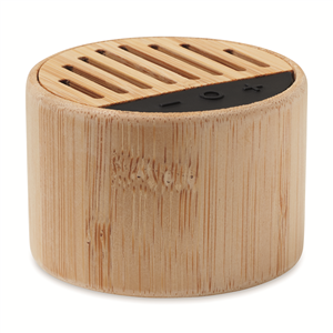 Speaker wireless personalizzato tondo in bambù ROUND LUX MO6818