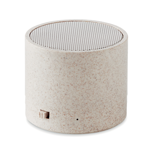 Speaker wireless personalizzato in paglia di grano ROUND BASS+ MO9995