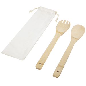 Cucchiaio e forchetta Endiv in bamboo per insalata PF113269