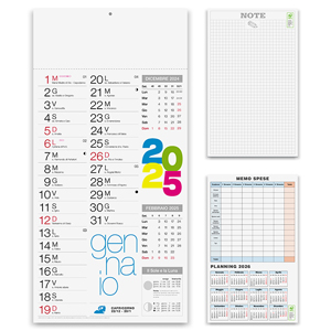 Calendario olandese mensile testata termosaldata SHADED MODERNO PPA654