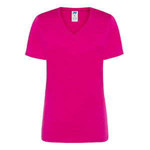 T-shirt personalizzabile da donna con collo a V e maniche lunghe in cotone 145gr JHK REGULAR V-NECK TSRLCMFP