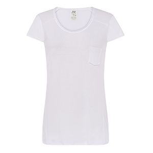 T shirt personalizzabile da donna bianca in cotone 120gr JHK CAPRI TSULCPR-B