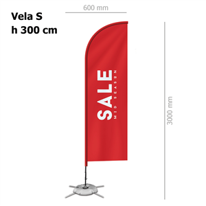 Bandiera a VELA S personalizzata con struttura | 60x300cm ZP20111