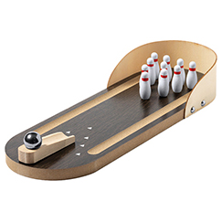 Minigioco bowling in legno STRIKE