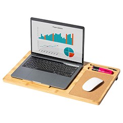 Organizer da scrivania in bamboo con mousepad in sughero KRIT