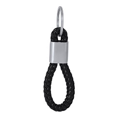 Portachiavi in metallo personalizzato, con cordoncino similpelle, SERLONG