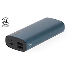 Power bank personalizzabile, in alluminio riciclato, da 10000 mAh, HAMPTON