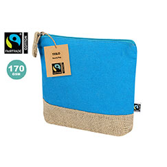 Beauty case personalizzabile, in juta laminata e cotone, THILO FAIRTRADE
