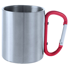 Tazza personalizzata in acciaio inox da 210 ml con moschettone BASTIC