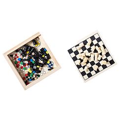 Set 3 giochi da tavolo in legno PARCHESS