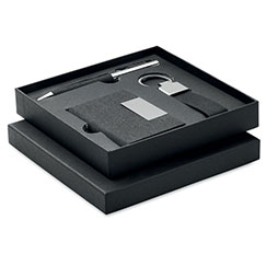 Set regalo da ufficio con portachiavi, penna e portacarte SCRIBI 3
