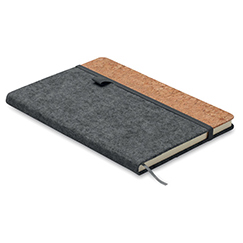 Quaderni con elastico personalizzati, formato A5, co copertina in tessuto e sughero, CORKBOOK