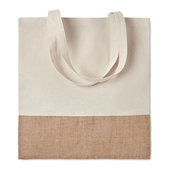 Shopping bag personalizzate cotone e juta, tessuto 160gr, cm 38x41 INDIA TOTE
