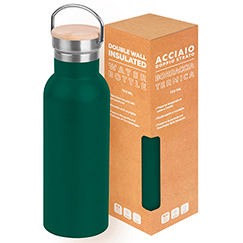 Borraccia termica in acciaio e bamboo da 750 ml OUTDOOR BOTTLE 750