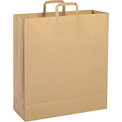 Shopper in carta riciclata personalizzata  cm 45x48x15, carta avana 120gr 