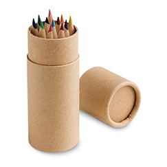 Matite colorate 12 pezzi in confezione tubolare CYLINDER