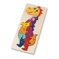 Puzzle in legno compensato a forma di dinosauro DIPLODOCO