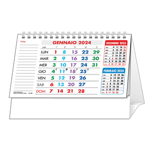 Calendario da tavolo trimestrale con note C6251 - Bianco