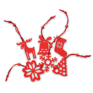 Set di 6 decorazioni per albero di Natale ROUGE CX1335 - Rosso