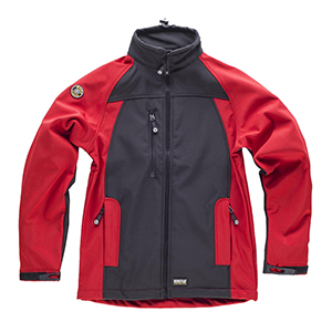 Giacca softshell Workteam WORKSHELL S9040 - Nero/Rosso