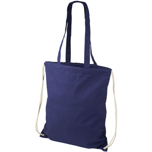 Zainetto sacca in cotone con manici ELIZA - Blu Navy 