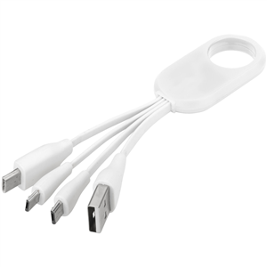 Cavo di ricarica 4 in 1 con cordino TROUP - Bianco 