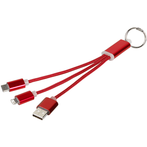 Cavo di ricarica 3 in 1 METAL - Rosso 