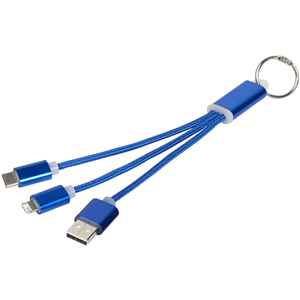 Cavo di ricarica 3 in 1 METAL - Blu Royal 