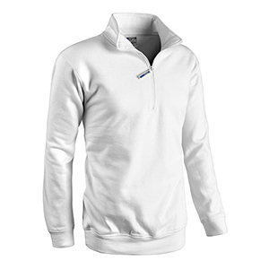 Felpa mezza zip SMASH - Bianco