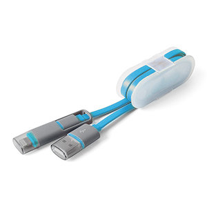 Cavetto usb con adattatori YOD - Azzurro