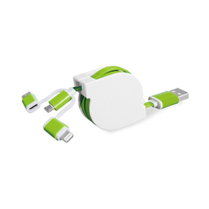 Cavetto di ricarica retrattile GIMEL 2.0 - Verde Chiaro