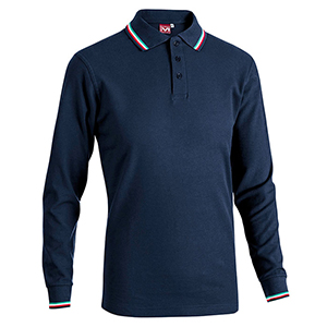 Polo sport maniche lunghe BECKER SPORT - Blu Navy
