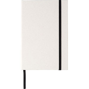 Quaderno A5 con elastico HUDSON - Nero - Bianco