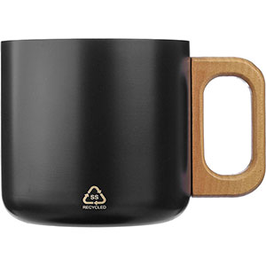 Tazza termica manico legno DWIGHT - Nero