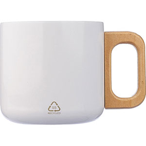 Tazza termica manico legno DWIGHT - Bianco