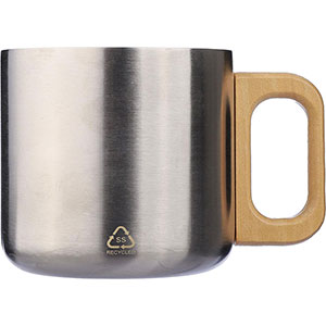 Tazza termica manico legno DWIGHT - Argento
