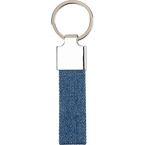 Portachiavi in metallo e jeans ENZI - Blu